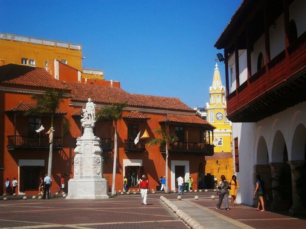 Plaza de la Aduana de Cartagena de Indias, Bolívar, Colombia.