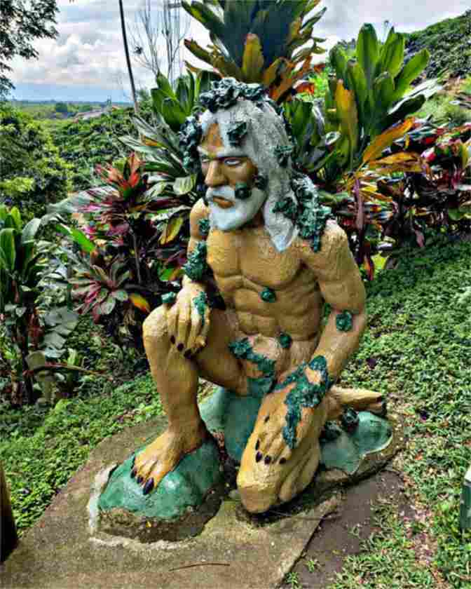 Sculpture of the Mohán in Coffee Park in the Forest of Myths and Legends section