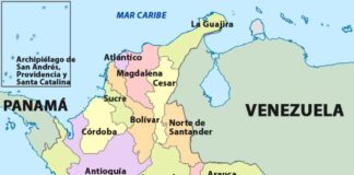 Mapa de Departamentos de Colombia (Division politica de Colombia)