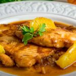 Pescado en salsa de naranja agria