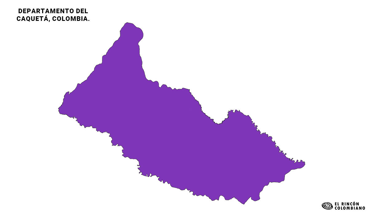 Mapa del Caquetá con color.