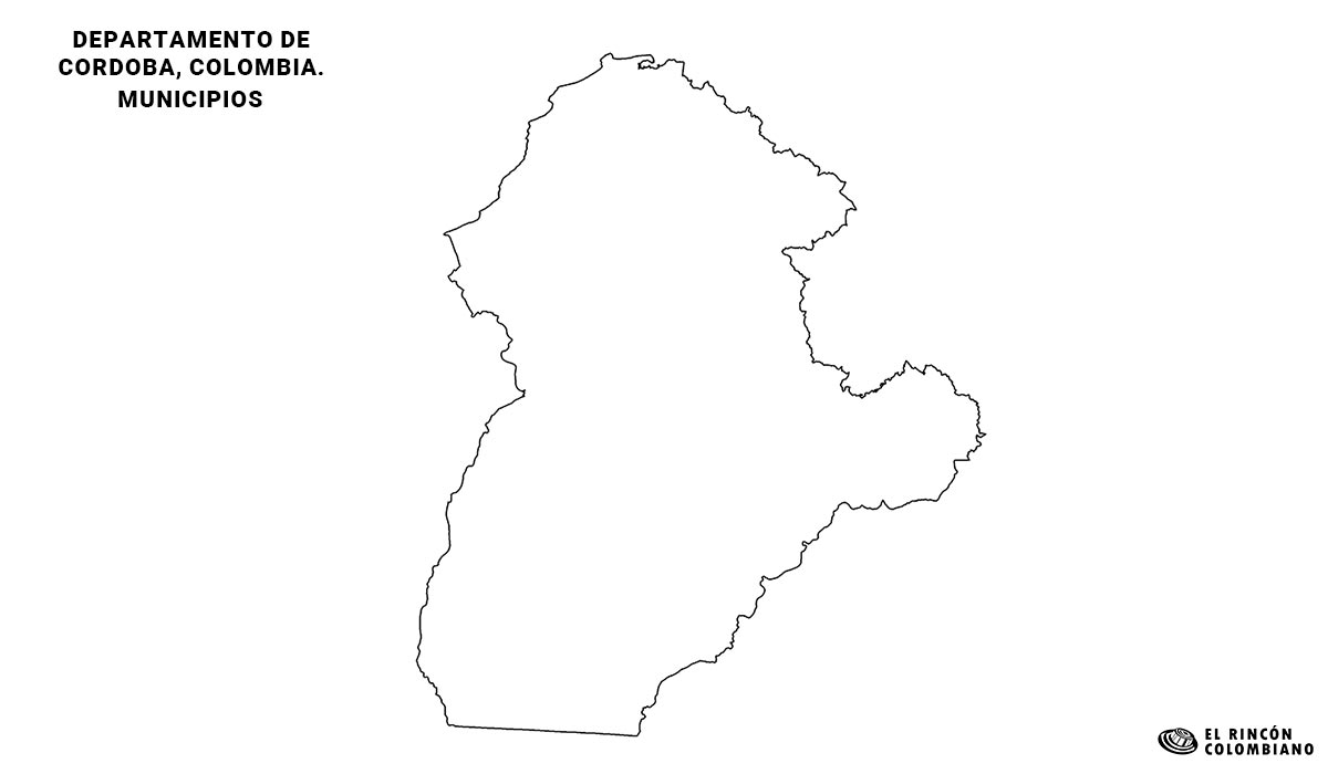 Mapa del Departamento de Córdova sin Municipios.