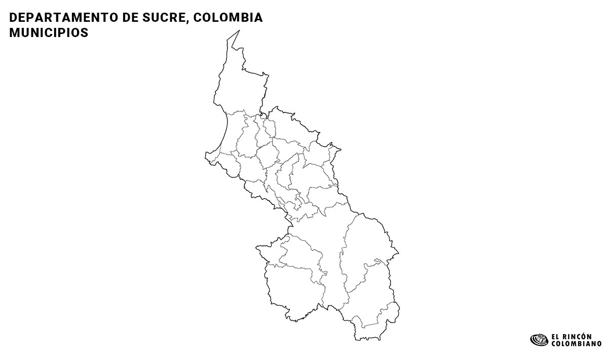 Mapa del Departamento del Sucre Con Municipios