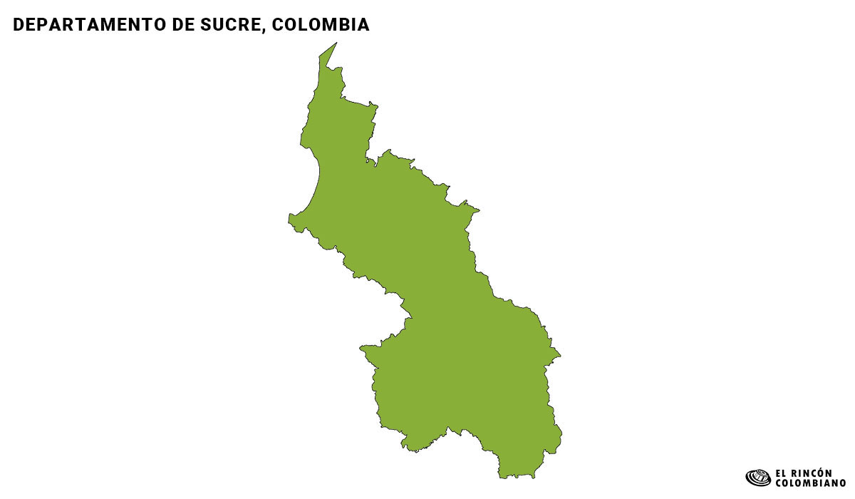 Mapa de Sucre del Cauca con color.