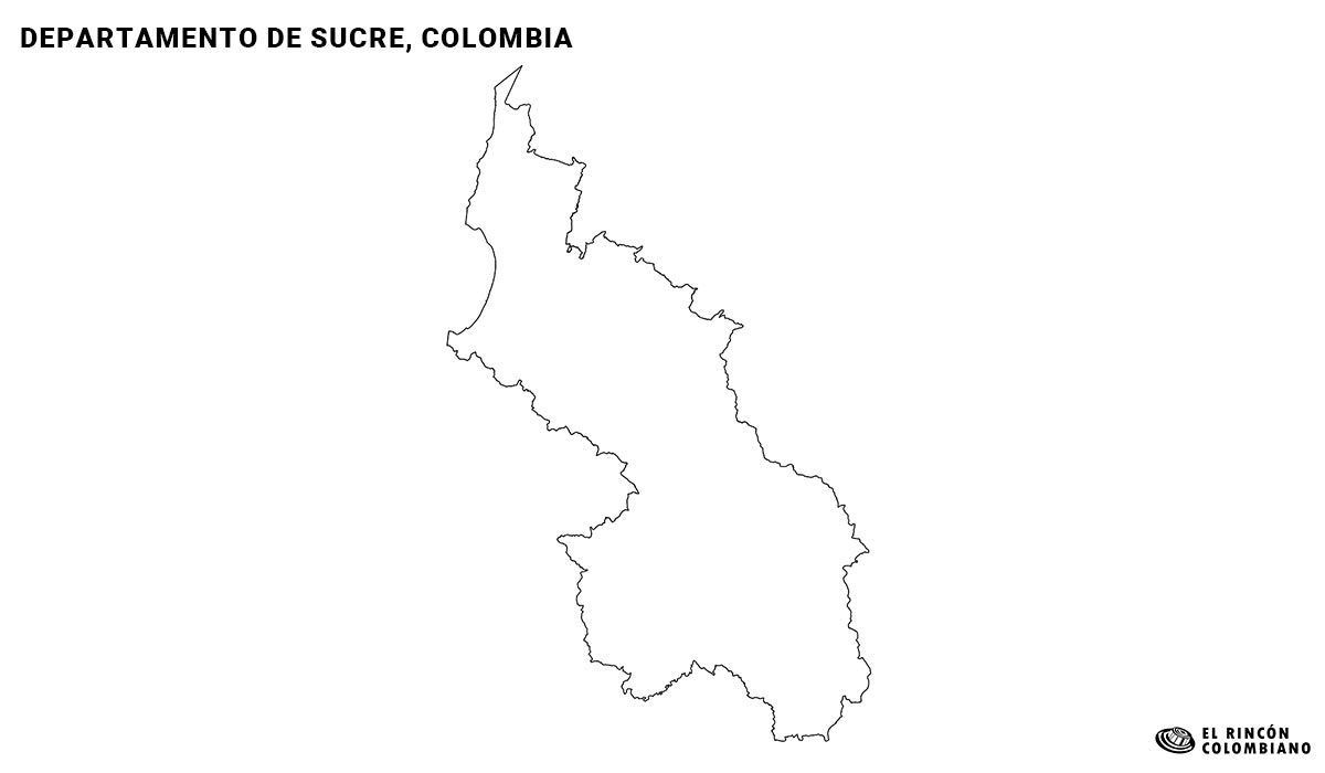 Mapa del Departamento del Sucre sin Municipios