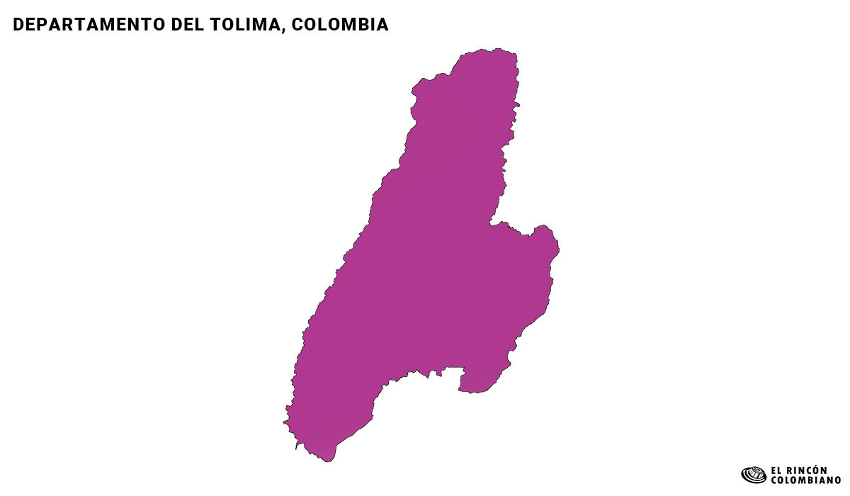 Mapa del Tolima del Cauca con color.