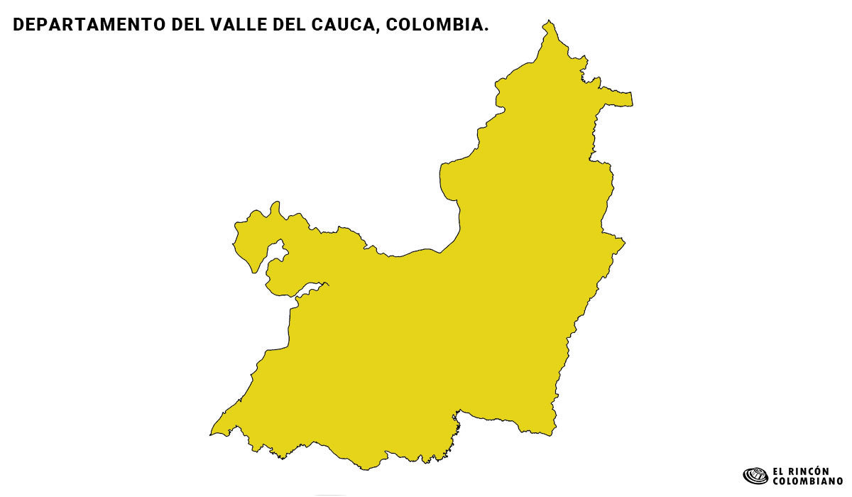 Mapa del Valle del Cauca con color.