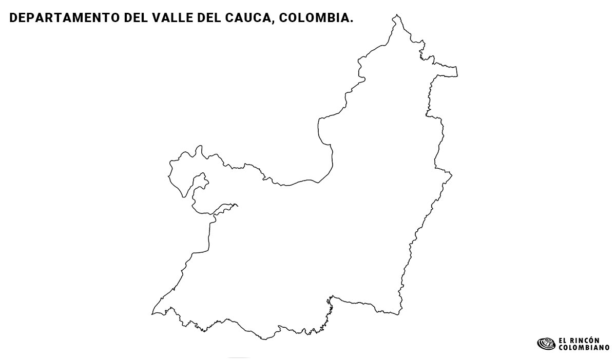 Mapa del Departamento del Valle del cauca sin Municipios.