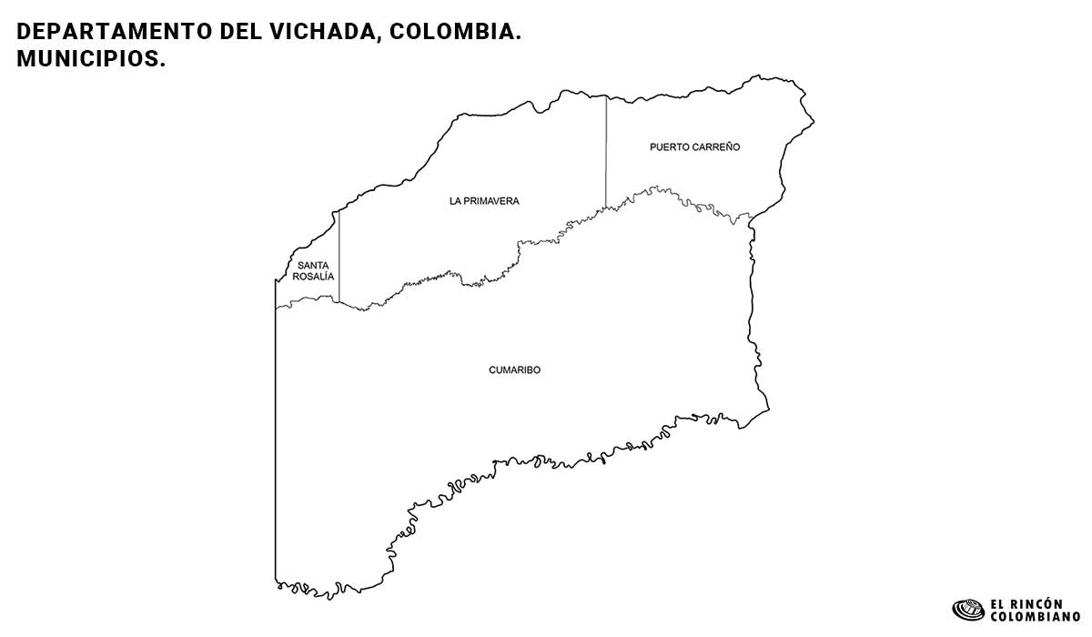 Mapa del Vichada Con nombres de Municipios