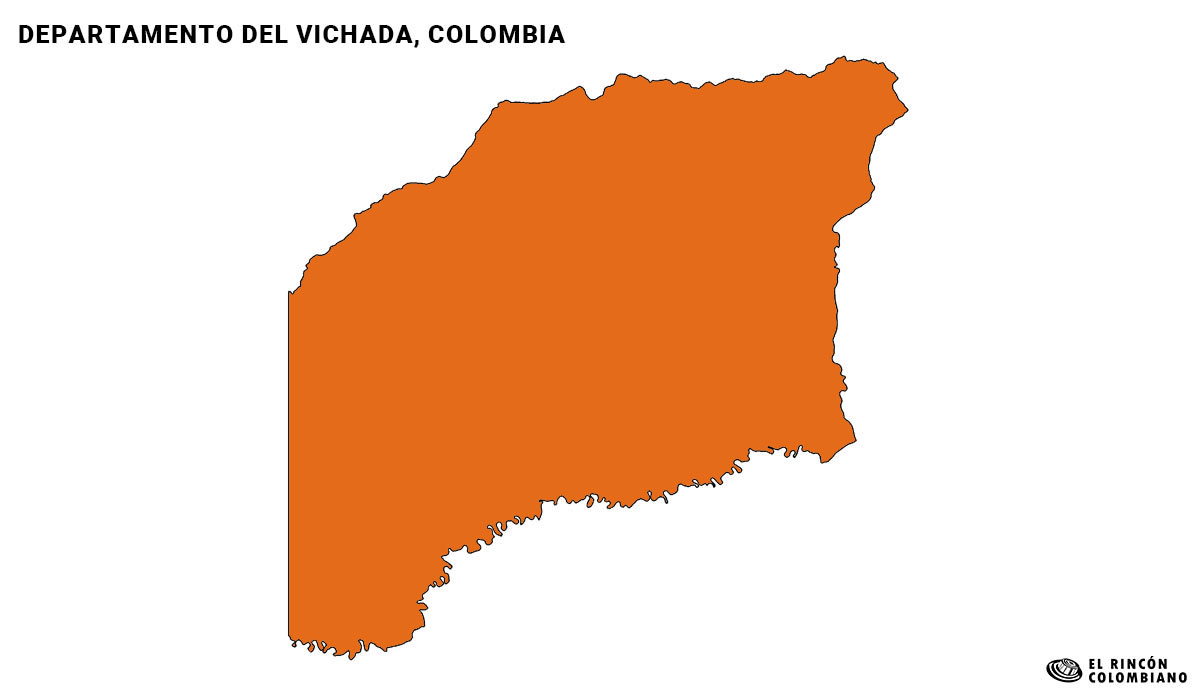 Mapa del Vichada a color y sin Municipios.