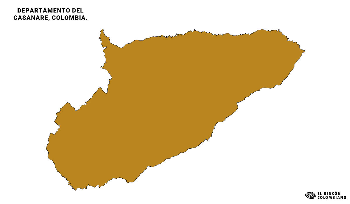 Mapa del Casanare con color.