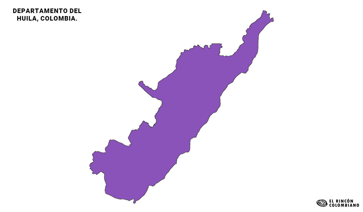 Mapa del Huila con color.