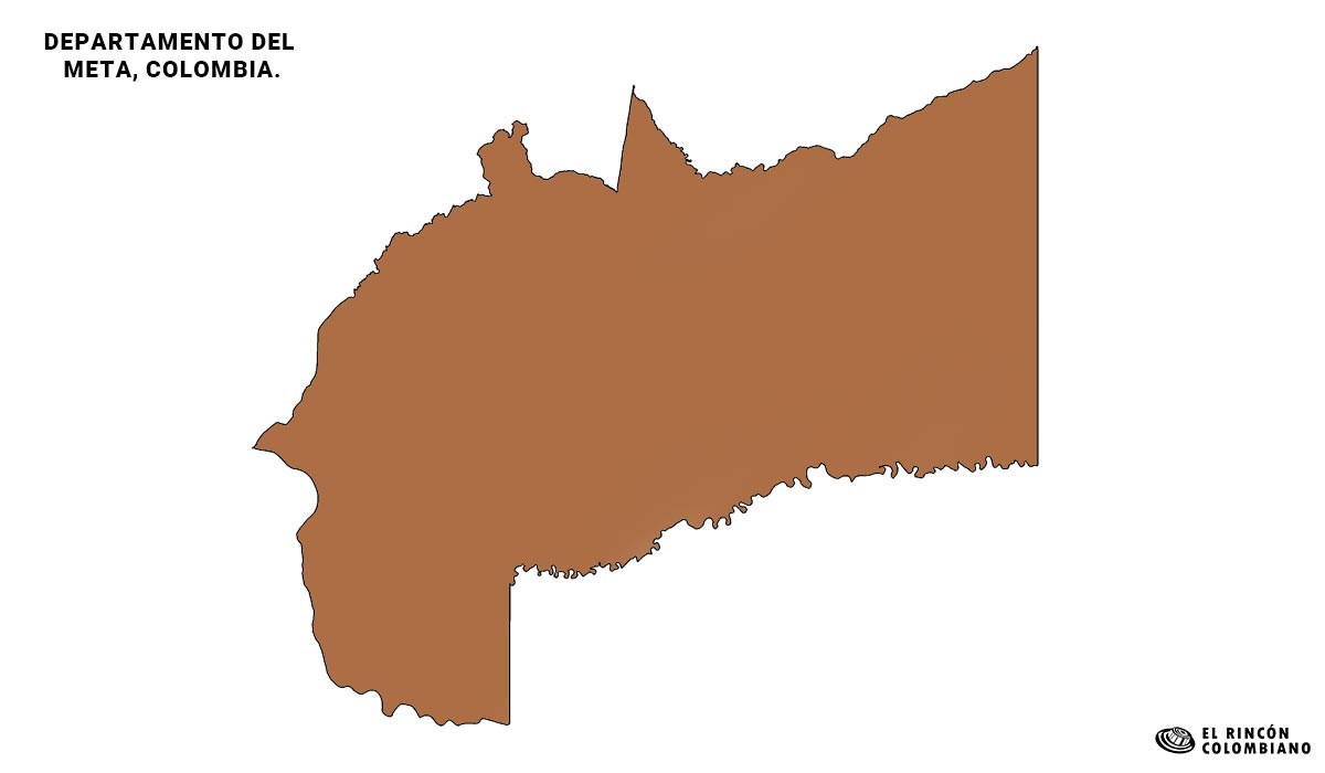 Mapa del Departamento del meta con color.