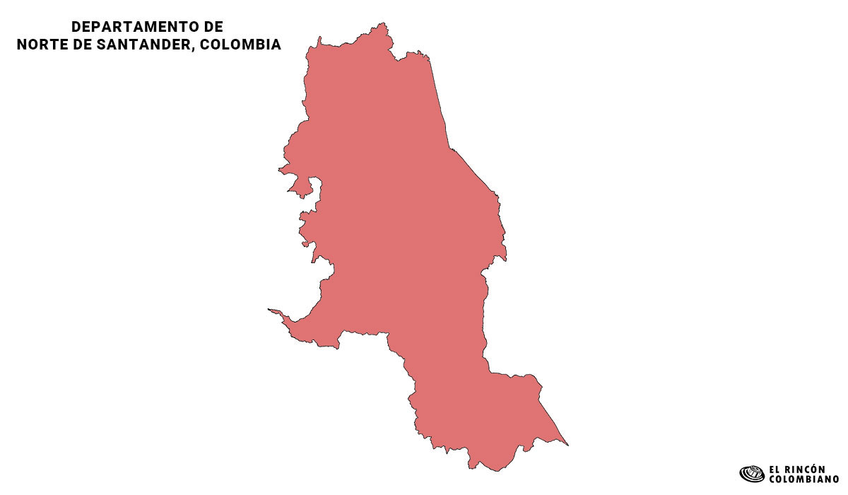 Mapa del Norte de Santander con color.