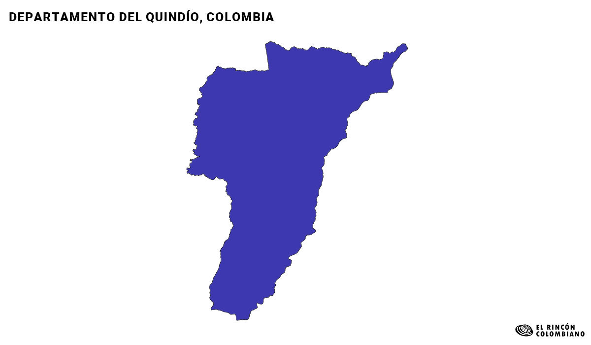 Mapa del Quindío con color.