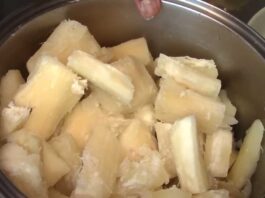 Yuca cocida o hervida