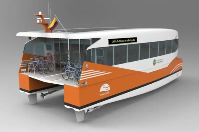 Render of the Transcaribe waterway, Cartagena, Colombia